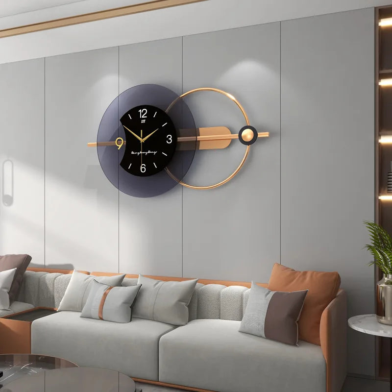 84X38Cm 3D Wall Clock Living Room Double-Layer Modern Design Home Clocks Silent Art Decoration Nordic Hanging Horologe Watch