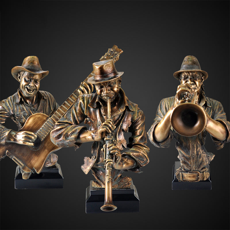 Music  Statue Resin Cold Cast Copper Artwork