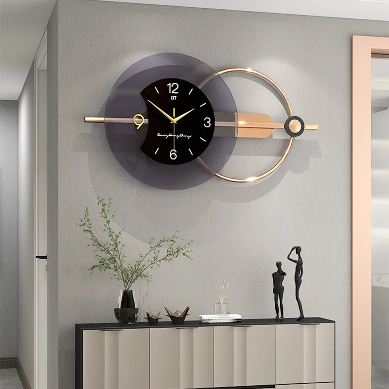 84X38Cm 3D Wall Clock Living Room Double-Layer Modern Design Home Clocks Silent Art Decoration Nordic Hanging Horologe Watch