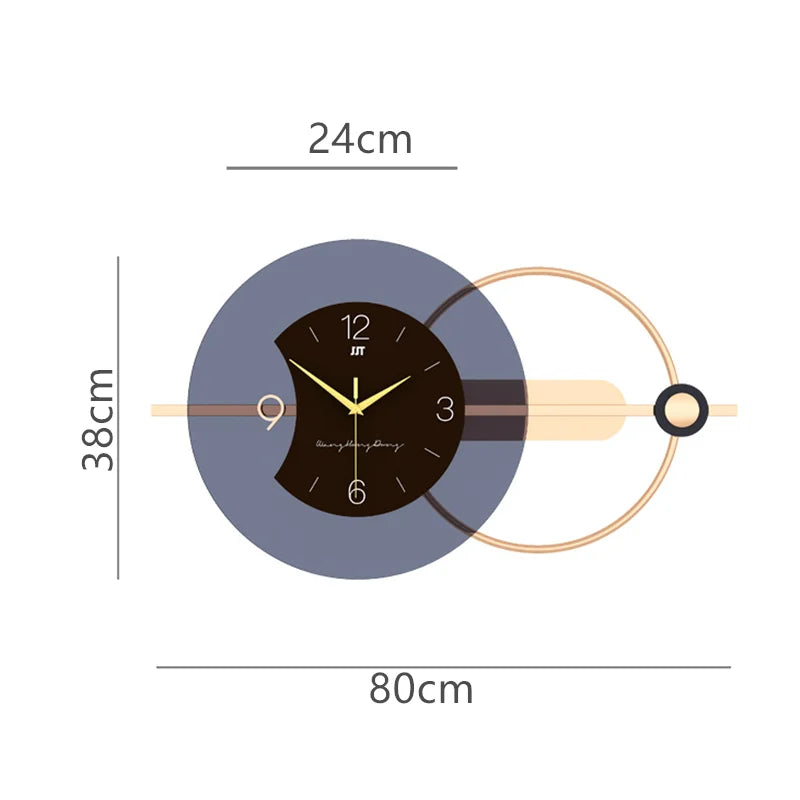 84X38Cm 3D Wall Clock Living Room Double-Layer Modern Design Home Clocks Silent Art Decoration Nordic Hanging Horologe Watch