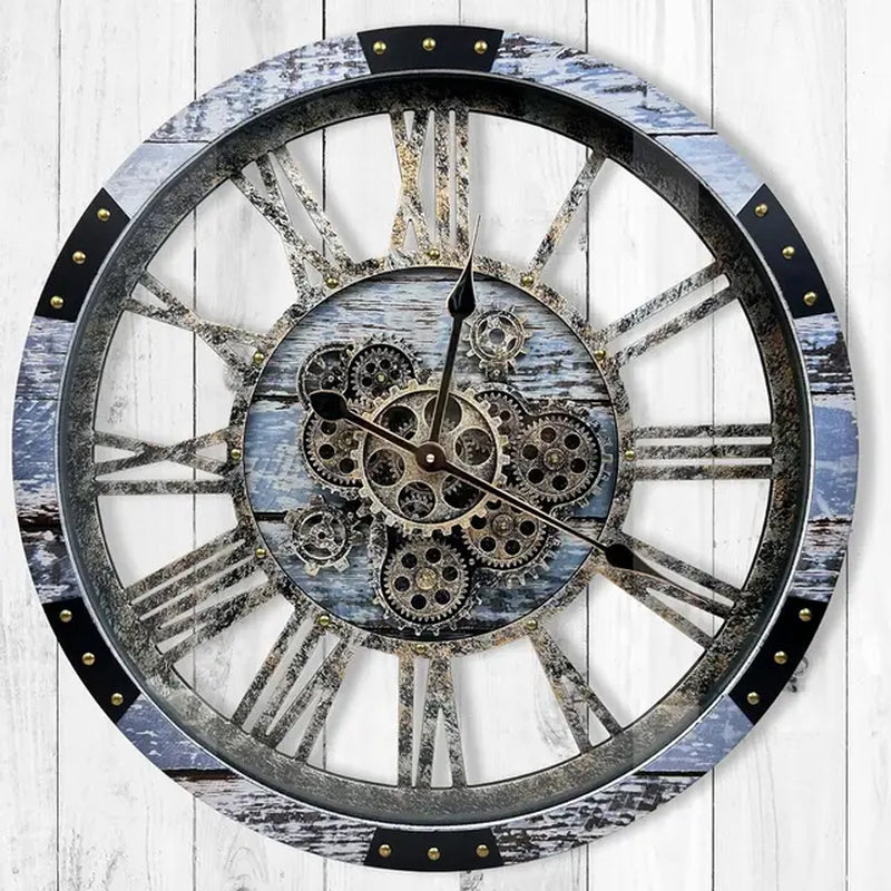 30" Large Real Moving Gears Wall Clock 