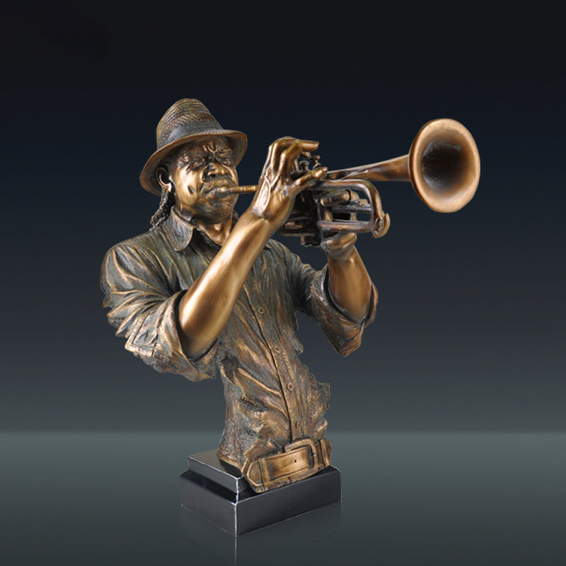 Music  Statue Resin Cold Cast Copper Artwork