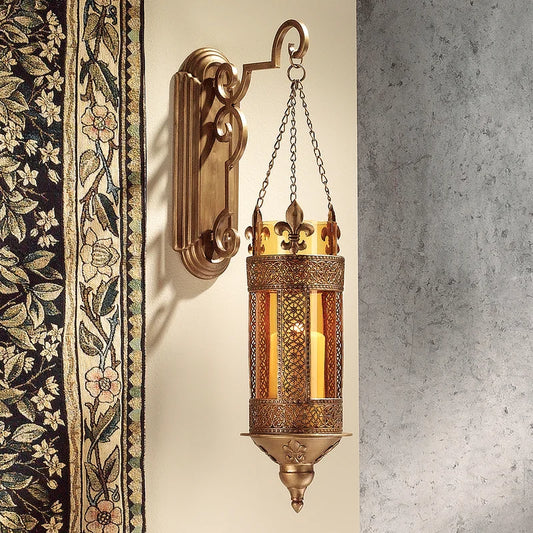 Kinnaird Castle Hanging Sconce 19'' H Metal Wall Wall Sconce