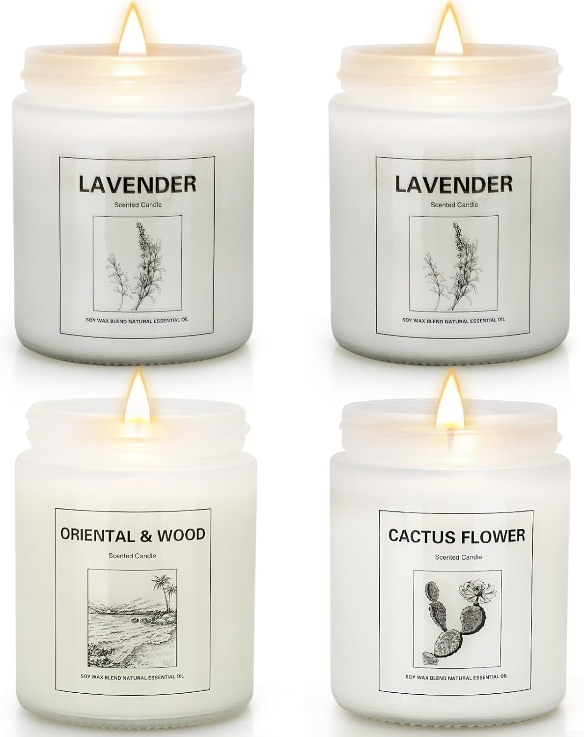 4 Pack Candles for Home Scented, Lavender Candles Set, Aromatherapy Jar Candles for Home, 28 Oz 200 Hour Long Lasting Candles, Scented Candles Gifts Set for Women, Birthday, Valentine, Anniversary