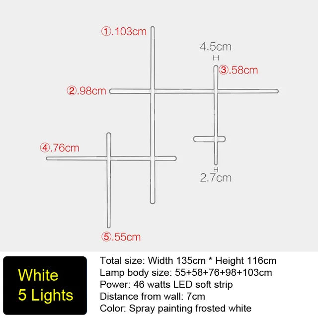 Simple Backlight Wall Lamp  Art Deco Long Strip Indoor Lighting