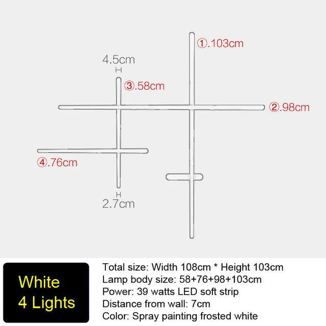 Simple Backlight Wall Lamp  Art Deco Long Strip Indoor Lighting