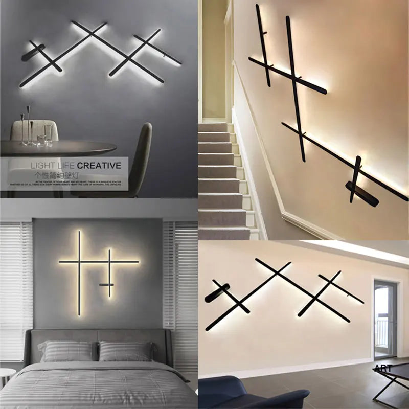 Simple Backlight Wall Lamp  Art Deco Long Strip Indoor Lighting