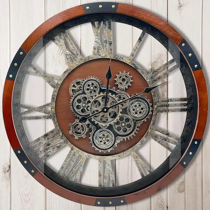 30" Large Real Moving Gears Wall Clock 