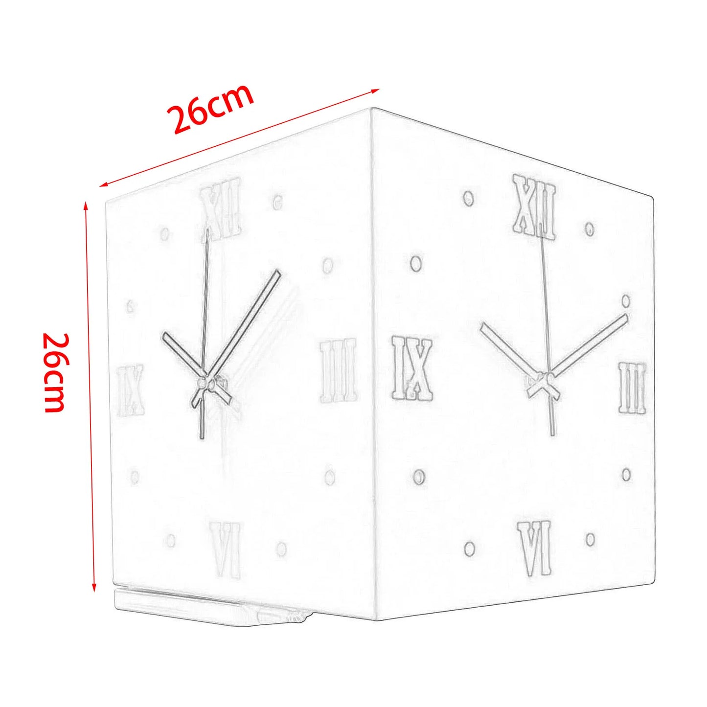 Light Sensor Corner Wall Clock Square Simple Double Sided Wall Clock with Arabic Numeral  Analog