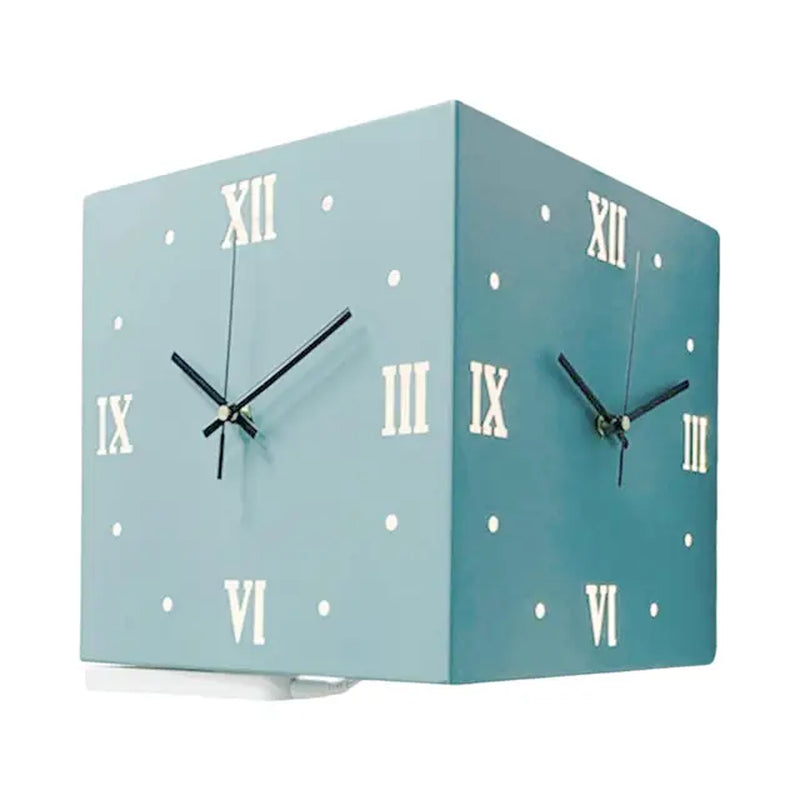 Light Sensor Corner Wall Clock Square Simple Double Sided Wall Clock with Arabic Numeral  Analog