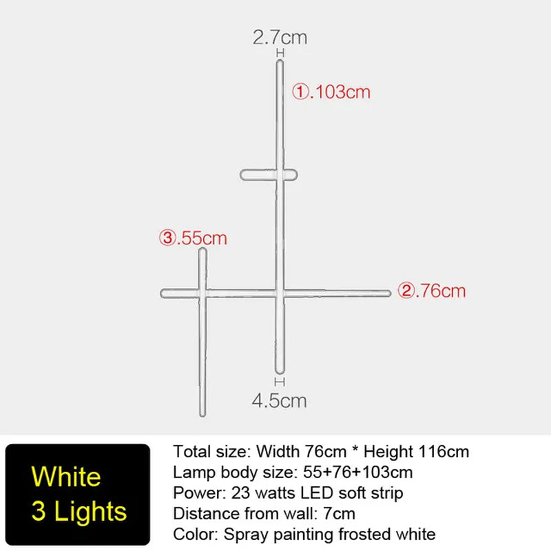 Simple Backlight Wall Lamp  Art Deco Long Strip Indoor Lighting